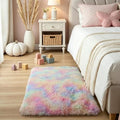 Rainbow Unicorn Shag Rug, Washable Non Slip Fluffy Kids Carpet by KICHOWUA