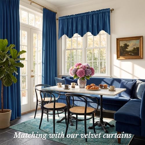 StangH Blue Scalloped Window Valance 52x18 Inch, 1 Panel - Image 2