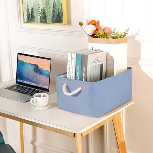 Storage Bins with Sturdy Cotton Handles, Fabric Storage Baskets - Image 5