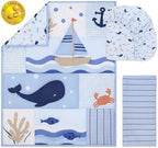 The Peanutshell 3 Piece Nautical Patch Baby Crib Bedding Set Boy, Baby Blanket - Image 2
