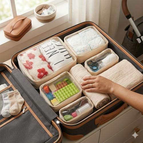 Remobia Hicol TSA Approved 5-Piece Diaper Bag Organizer Pouch Set Clear - Image 6