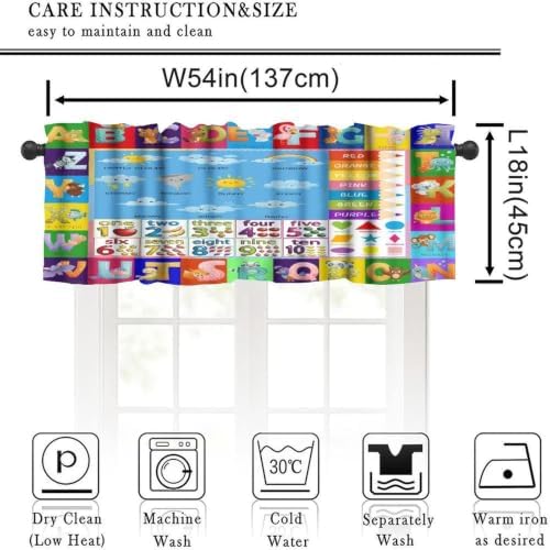 ABC Alphabet Valance Curtains Cartoon Colorful Animal Funny Education Learning - Image 2