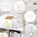11.8" Wild Flower Storage Cube Organizer Set 3Pcs Clothes Storage Basket Bin - Image 6