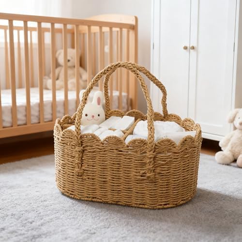 Diaper Caddy Organizer, Paper Rope Storage Baskets Nursery Bin - Image 7