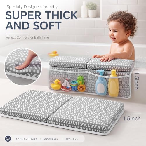 Vicenpal Baby Bath Kneeler and Elbow Rest Pad Set, Thick Comfortable Quick Dry - Image 4