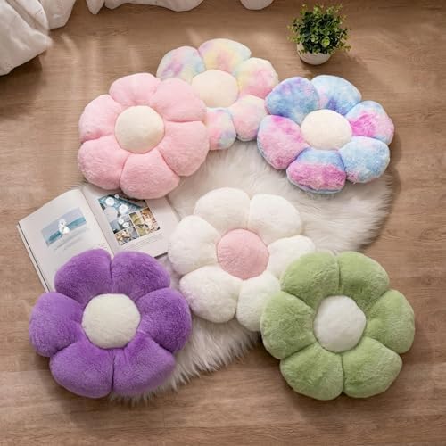 2 Pcs Pink Throw Pillows Cute Flower Decorative Pillows - Image 2