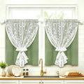 ASPMIZ Linen Kitchen Curtains 36 Inch Double Layer Kitchen Window Curtains by ASPMIZ