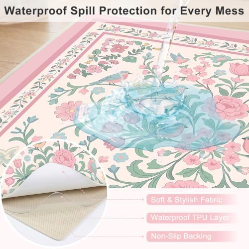 Splat Mat for Under High Chair Waterproof Non Slip Floor Mat for Baby - Image 2