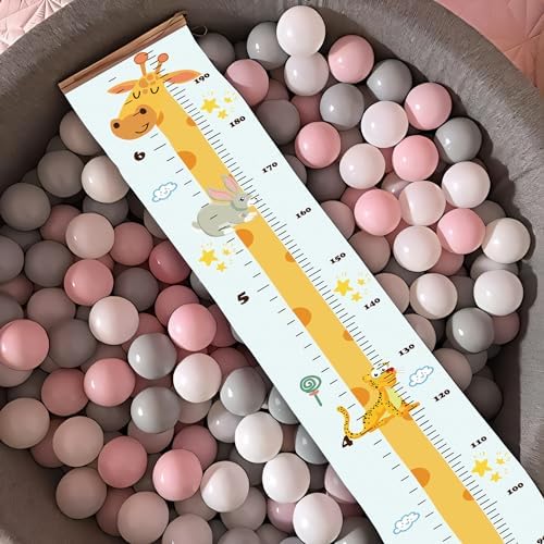 Kids Growth Chart, Wood Frame Fabric Canvas Height Measurement Ruler from Baby - Image 5