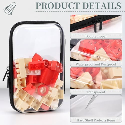 YOPCDJ 3 Pack Clear Hard Shell Zipper Case, Plastic Pouch - Image 4
