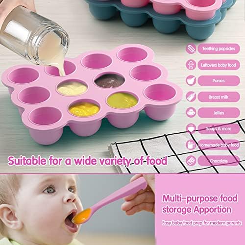 Silicone Freezer Tray with Lid, 12x1.5oz Baby Food Storage Container - Image 4