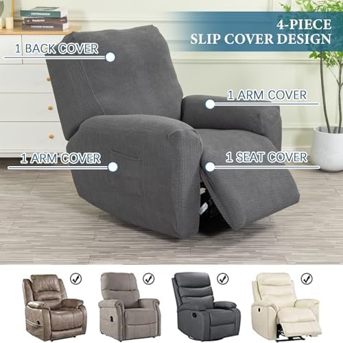 Recliner Chair Covers 4-Pieces Recliner Slipcovers Lazy Boy Chair Covers - Image 5
