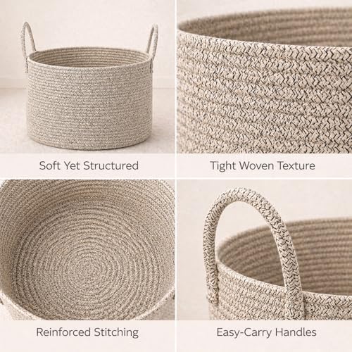 Big Gift Basket Empty Kit, Large Woven Rope Storage Basket - Image 6