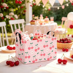 Rectangular Cherry Storage Basket Fabric Hamper - Image 4