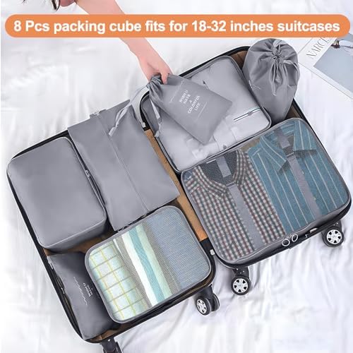 Packing Cubes for Travel 8 Set Luggage Organizer Bags - Image 2