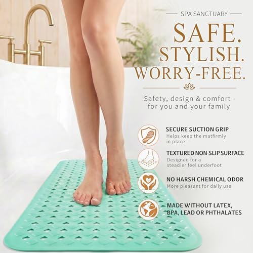Yimobra Bathtub Mat Non Slip, Super Strong Suction Cups, 27.5"X15.5" Long - Image 4