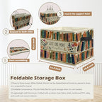 Floral Bookish Storage Box Bins, Book Lover Reader Gifts, Just One More Chapter - Image 3