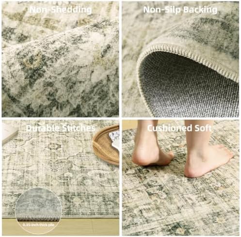 Hallway Runner Rug Non Slip: 2'6"x8' Washable Kitchen Rugs Carpet Runner - Image 5