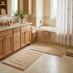 GRANNY SAYS Beige Bathroom Rugs Set 2 Piece, Soft Microfiber Bath Mats by GRANNYSAYS