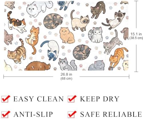 Bathtub Mat Non Slip 26.8x15.1In, Cute Cats Bath Mat - Image 4