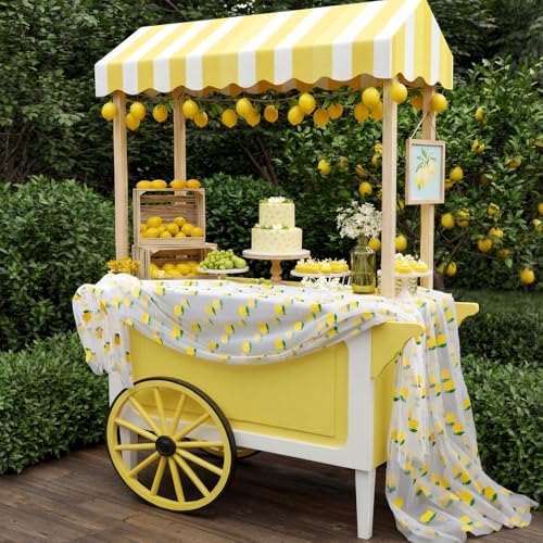 4 Pcs Lemon Yellow Tulle Table Runner 29x70 Lemonade Party - Image 4