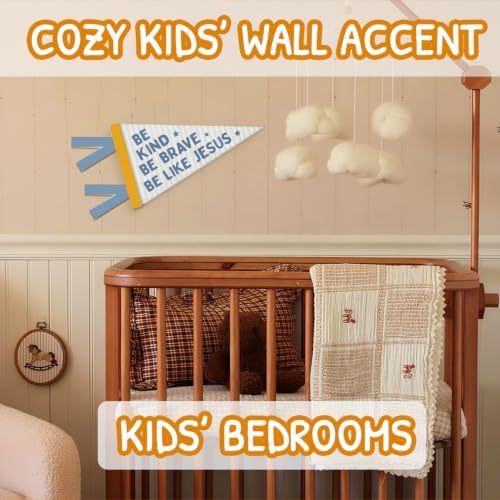 Christian Nursery Decor Felt Banner, Boy Room Decor, Be Kind Be Brave Be Like - Image 3