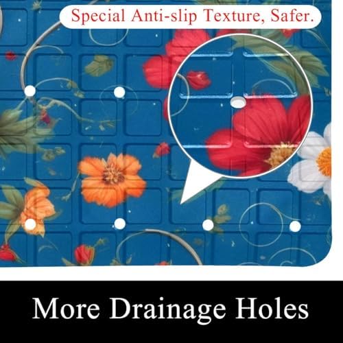 Bath Tub Shower Mat, Washable Bathtub Floor Mats, Suction Cups and Drain Holes - Image 2