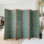 6 Panel Bamboo Room Divider, 5.6 ft Tall Double-Sided Folding Privacy Screen - Image 4