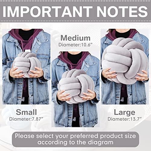 Namalu 10.6 Inches 2 Pcs Knot Pillow Decorative Throw Pillow, Light Gray - Image 6