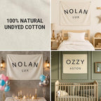 Custom Baby Name Canvas Banner Personalized Nursery Pennant Flag Wall Decor - Image 6