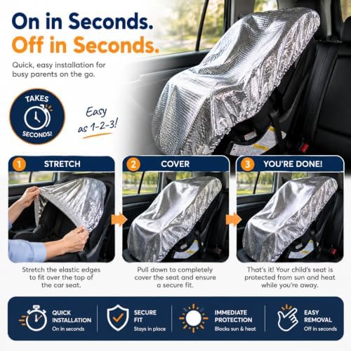 Mommy's Helper Baby Car Seat Sun Shade Cover, Reflective Heat Protector - Image 5
