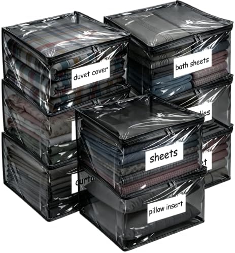 Plastic Storage Bags with Easy-Glide Zipper, Durable Clear Vinyl Zippered by Kikerike