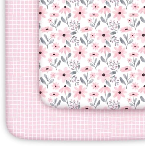 Yoofoss 2-Pack Pack and Play Sheets Fitted 38x26 by YOOFOSS