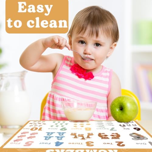Educational Placemats Set of 6 Boho Kid Plastic Table Mat 17×13×0.04in - Image 3