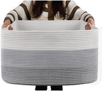 OIAHOMY Blanket Basket Laundry Basket Dog Toy Basket 75L Gradient Grey by MasterofSpaceOptimization