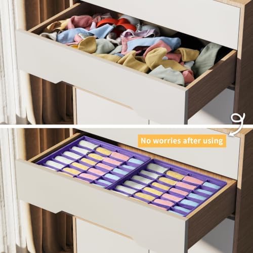joyoldelf Sock Drawer Organizer Divider 4 Packs Underwear Organizer, 24 Cell - Image 6
