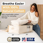 Soft Canvas Storage Bags with Zipper. Thick Breathable - Image 2