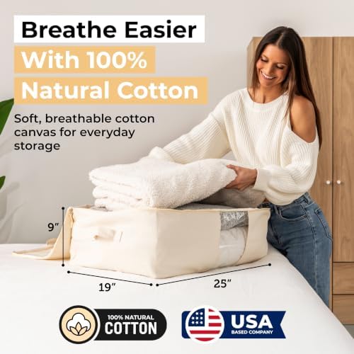 Soft Canvas Storage Bags with Zipper. Thick Breathable - Image 2