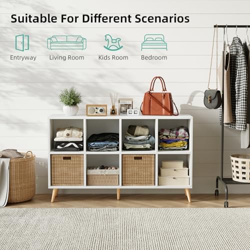 8-Cube Bookshelf 2 Tier Modern Bookcase - Image 6