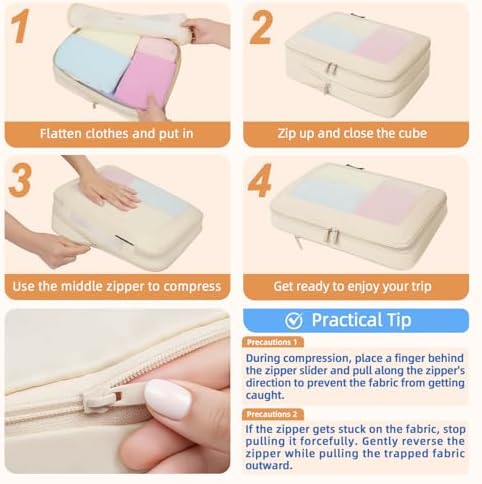 BAGAIL 4 Set/6 Set/8 Set Compression Packing Cubes Travel Accessories - Image 4
