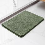 Chenille Bathroom Rug 17"x24" Loden Green, Non-Slip Plush Bath Mat by Kildoss