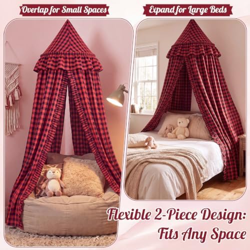 SmoothNovelty Gingham Plaid Bed Canopy - Image 4