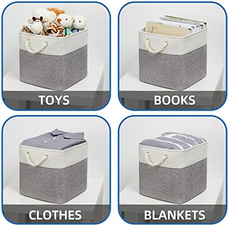 Temary Fabric Baskets 13 Inch Cube Storage Baskets - Image 4