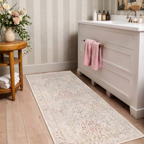 Cream Floral Animal 2x5 Rug Runners - Image 4