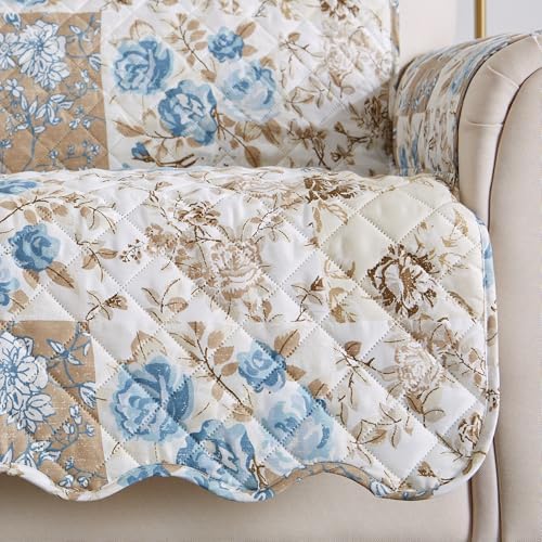 Great Bay Home Reversible Floral Patchwork Sofa Furniture Protector - Image 2