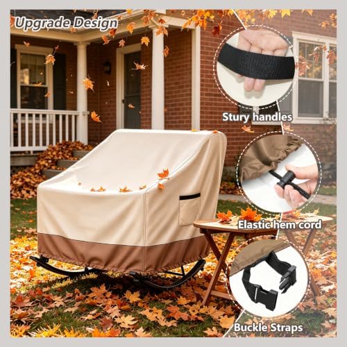 Outdoor Rocking Chair Cover, Heavy Duty Waterproof Papasan Chair Cover - Image 3