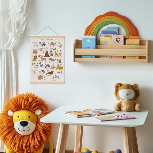 XFN Cute Animal Number Chart Alphabet Poster Hanger, ABC Chart Wall Decor - Image 2