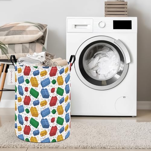 QUEENLALA Foldable Waterproof Round Fabric Laundry Basket Home - Image 6