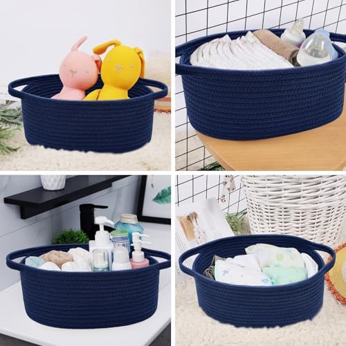 ABenkle Small Basket with Handles, Boho Decorative Rope Woven Dog Cat Toy - Image 3