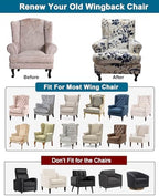 CRFATOP Wingback Chair Covers Stretch Armchair Slipcovers - Image 4